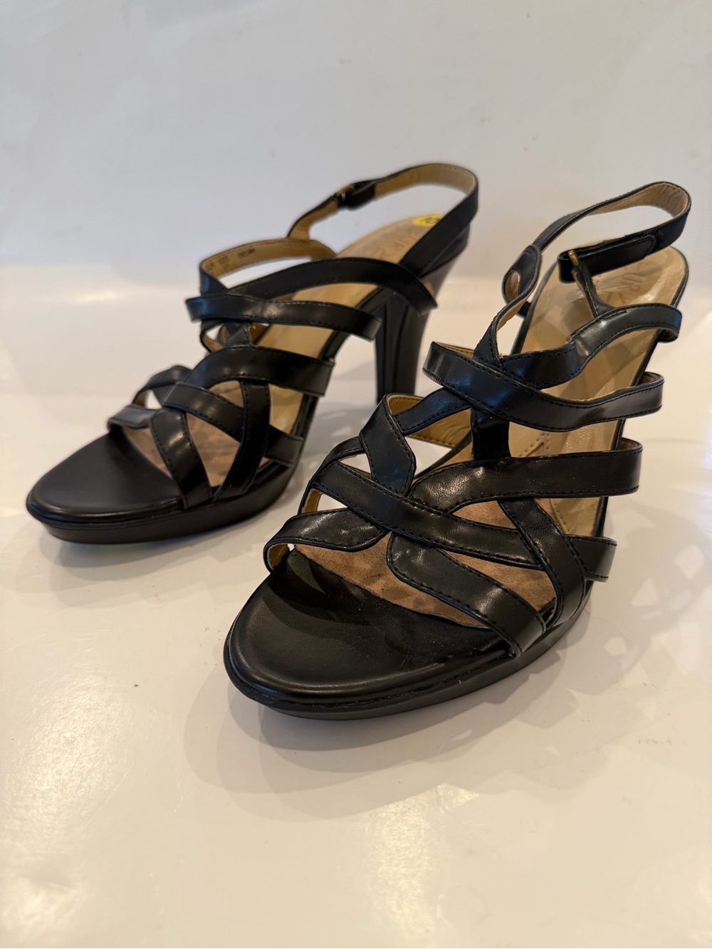 Naturalizer Black Strappy High Heel Sandals Size 10